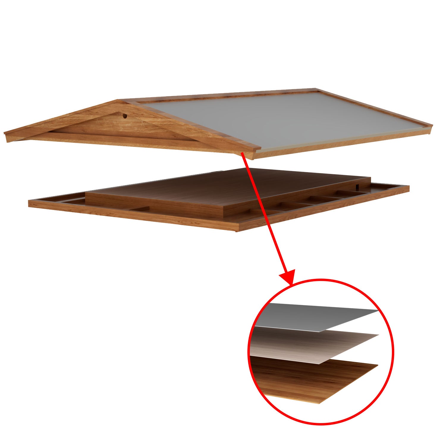 Samsora 704VT outdoor steam sauna roof layer close-up
