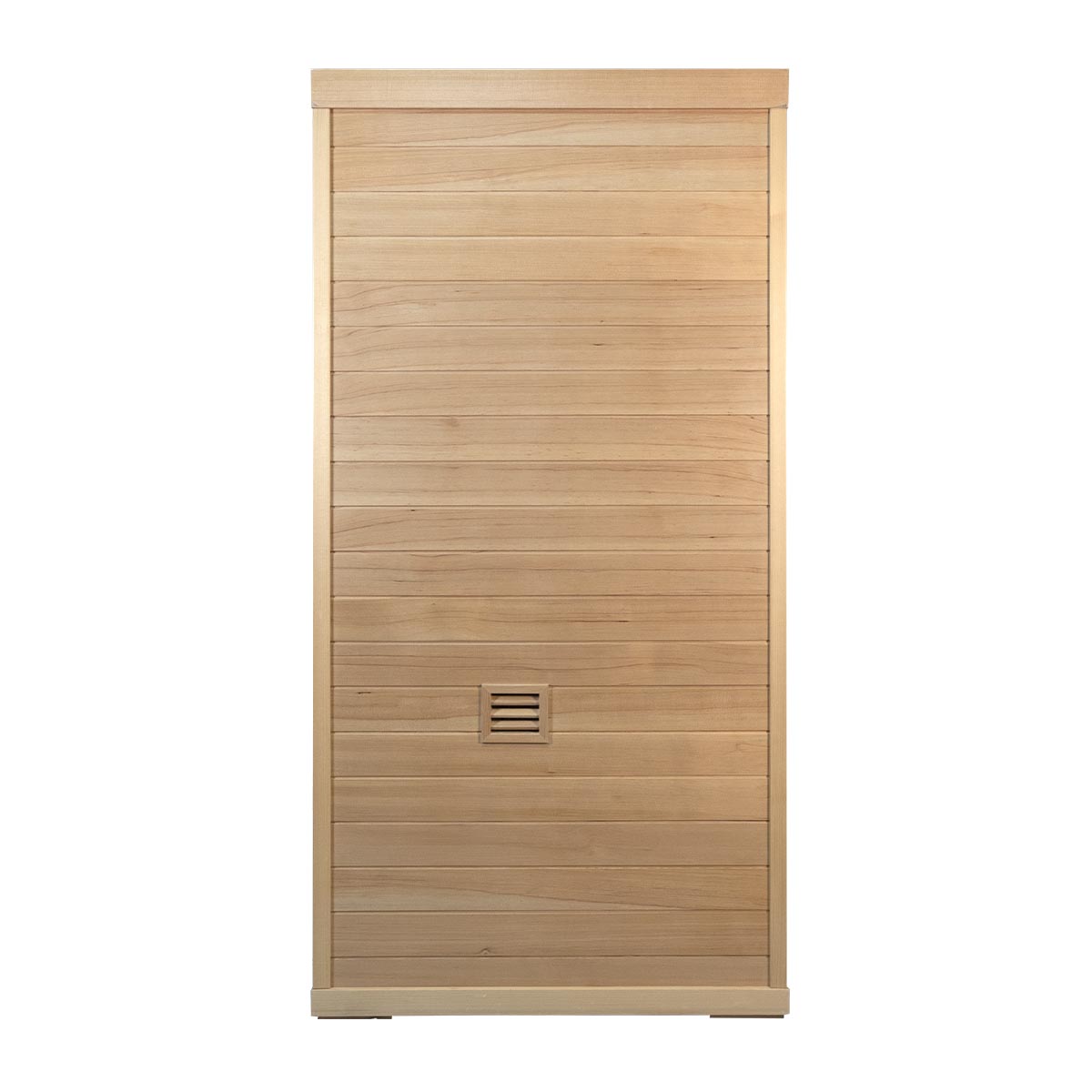 Samsora 701SH steam sauna rear view - back panel construction showing ventilation design, electrical connections and structural framework details