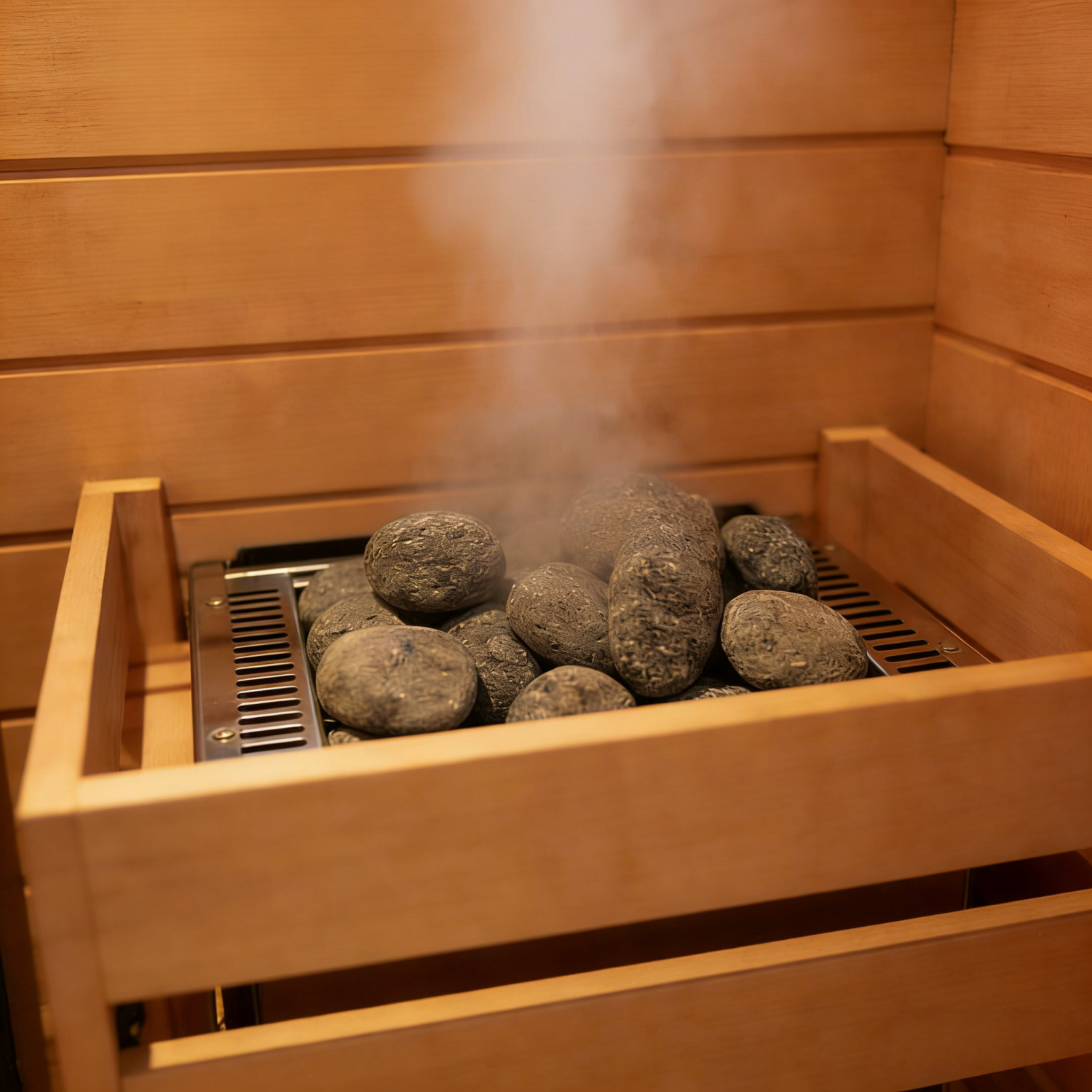 Samsora 701ST sauna stone set - natural volcanic stones with heater assembly for traditional steam production and therapeutic heat distribution