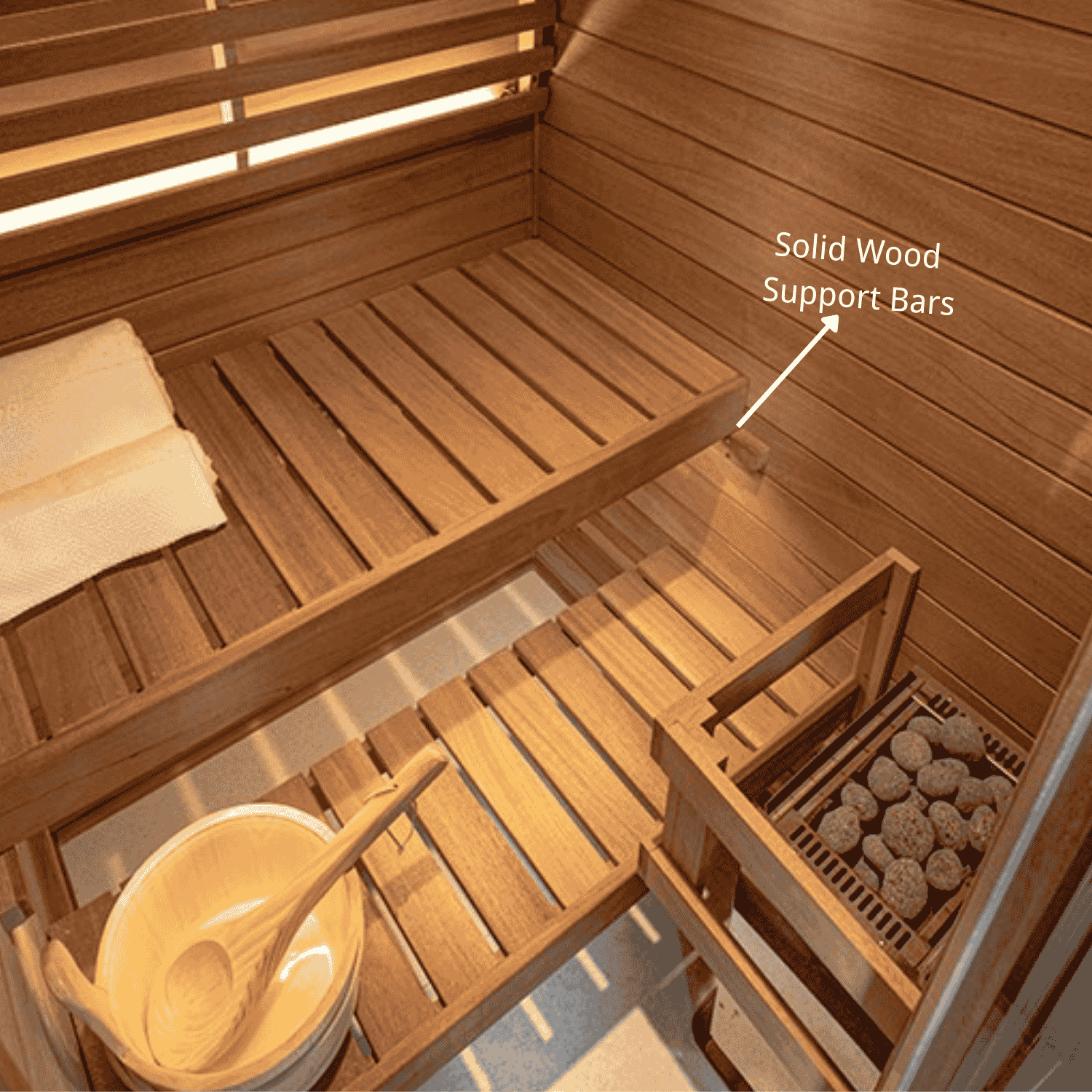 Samsora 701ST steam sauna solid wood support bars - premium structural reinforcement for durability and stability