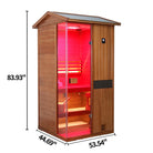 Samsora 701VT steam sauna right side view - African mahogany lateral panel displaying unit depth, wood grain texture and compact installation profile External_dimensions