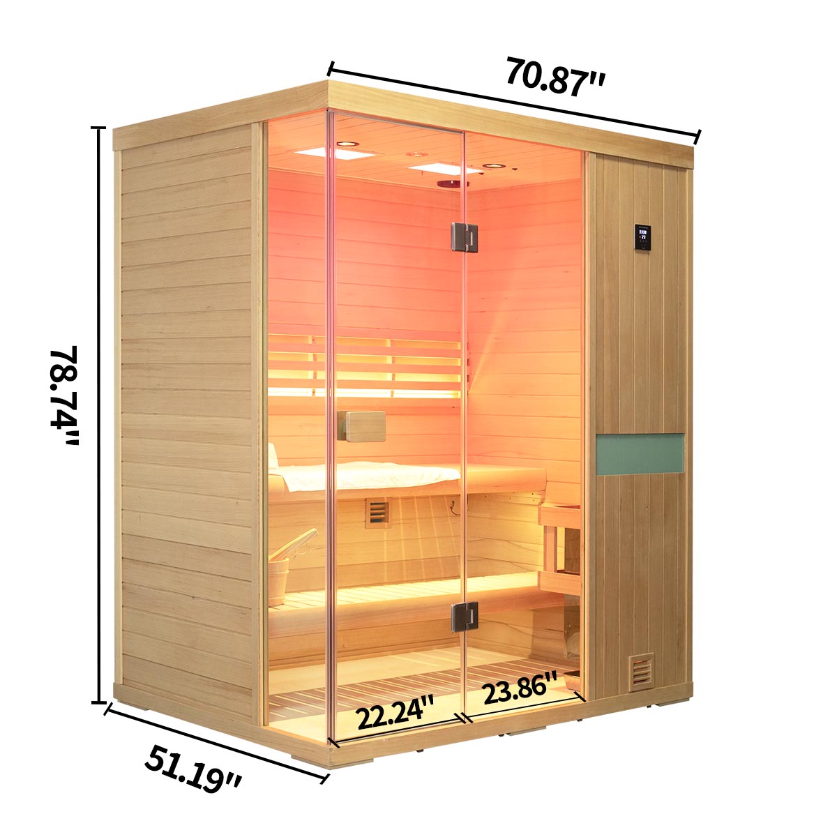 Samsora 703SH right side dimension display - technical view showing measurement specifications, panel width and spatial requirements for planning