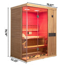 Samsora 703ST steam sauna right side view - African mahogany lateral panel displaying unit depth, wood grain texture and compact installation profile External_dimensions
