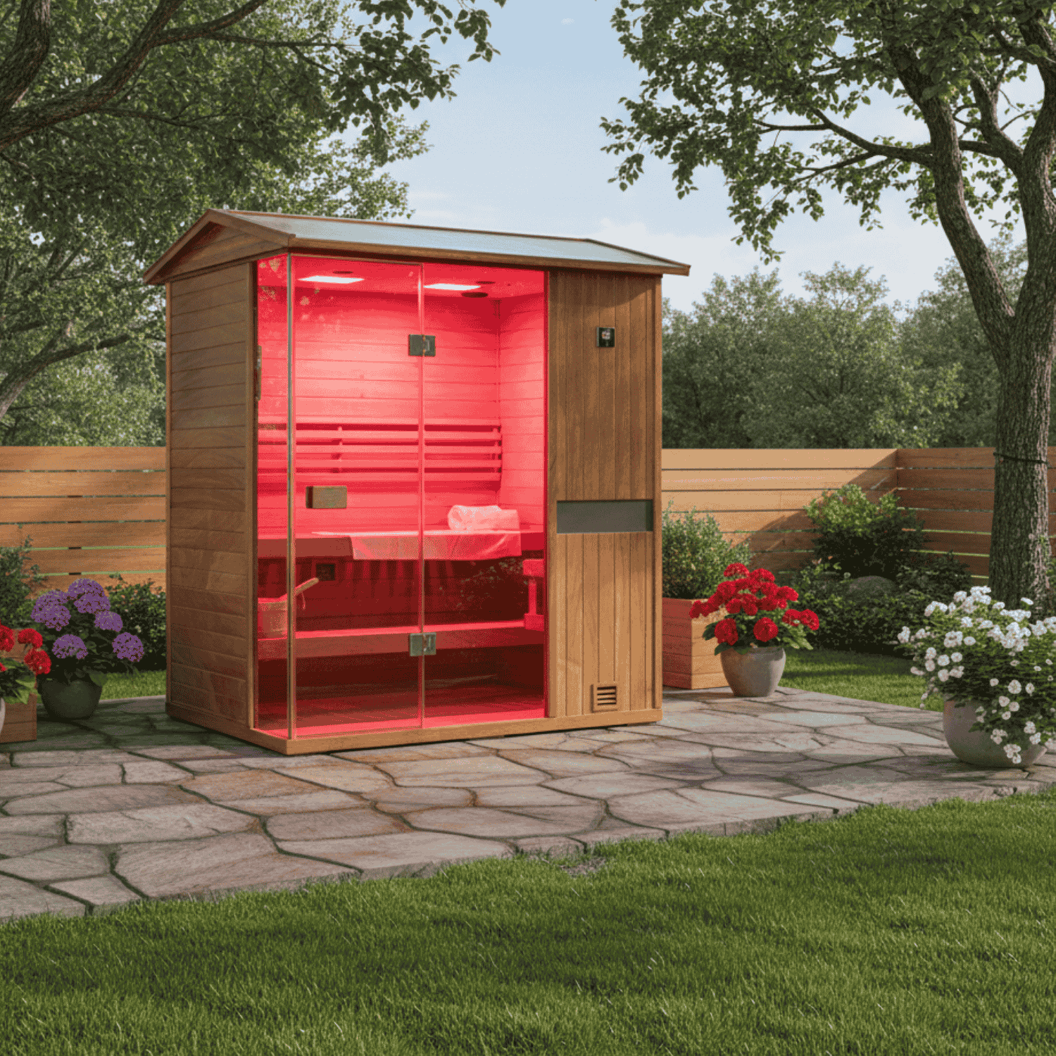  Samsora 703VT outdoor steam sauna real installation show