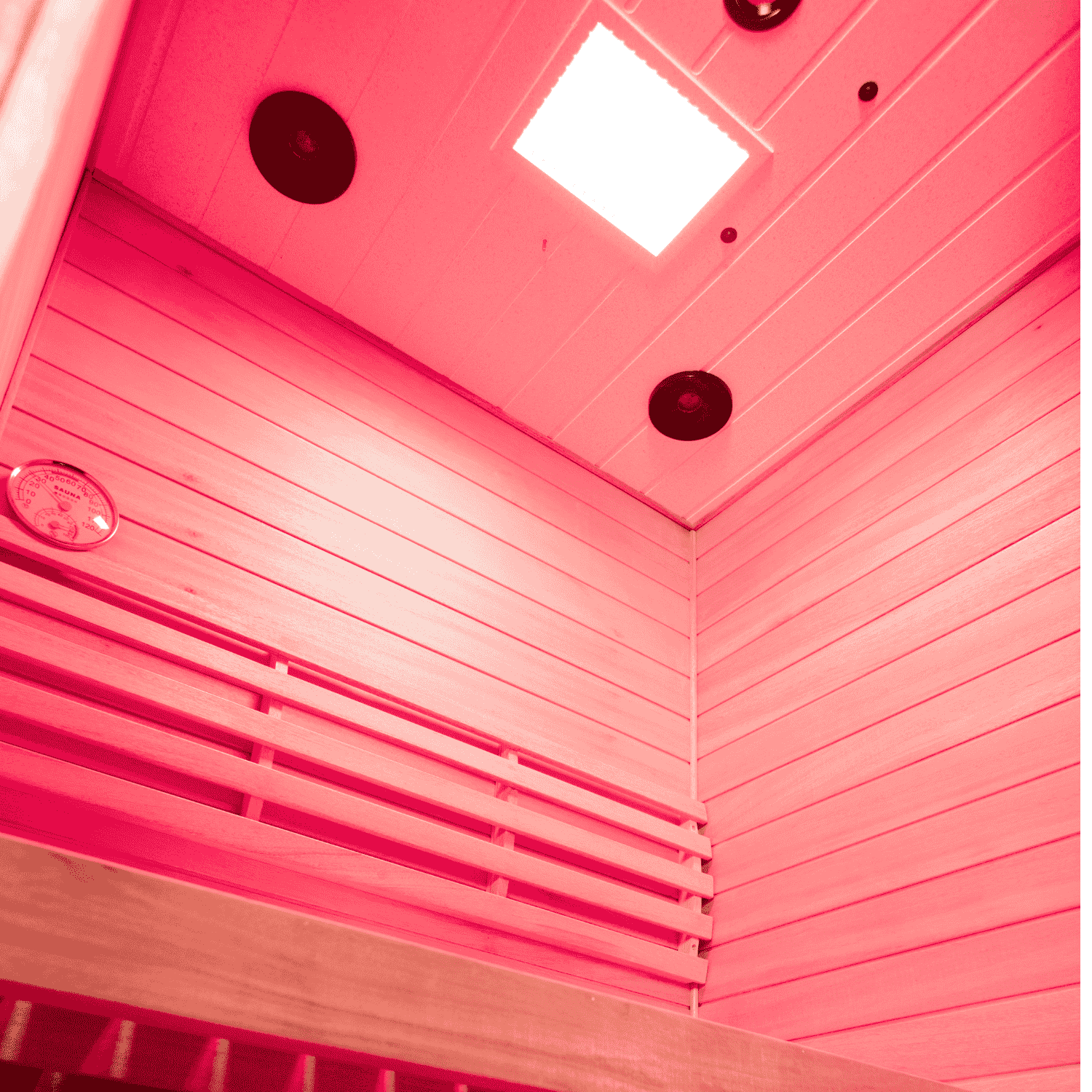 Samsora 704VT steam sauna 660nm red light therapy feature - premium wellness enhancement for therapeutic benefits