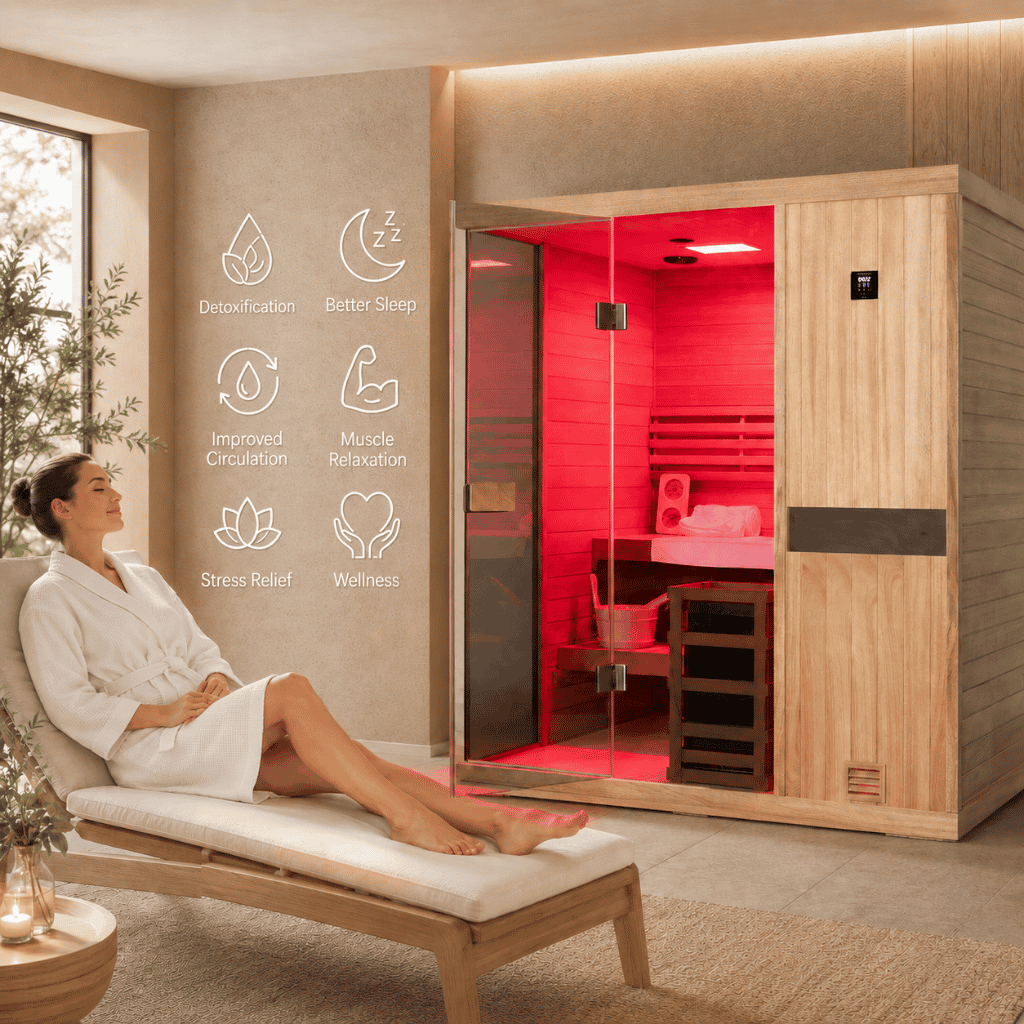 Samsora steam sauna health benefits guide - comprehensive wellness advantages including muscle recovery, stress reduction, respiratory health, skin rejuvenation, improved circulation and detoxification through therapeutic steam therapy