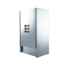  Samsora steam sauna heater front view - 2.5kW-3.8kW stainless steel unit with volcanic stone basket and protective guard for optimal steam generation