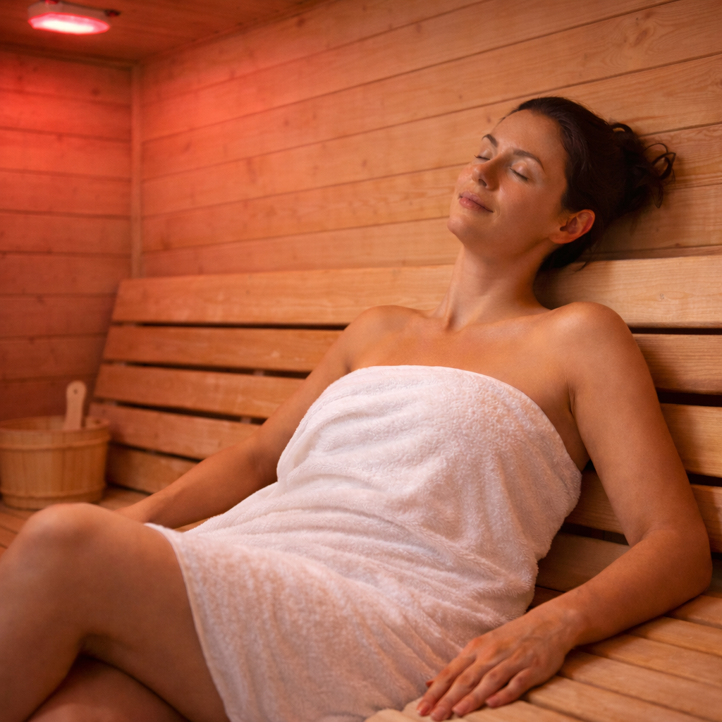  Samsora steam sauna rejuvenation lifestyle - peaceful wellness moment combining natural wood interior, therapeutic heat and calming atmosphere for holistic health and mindful relaxation
