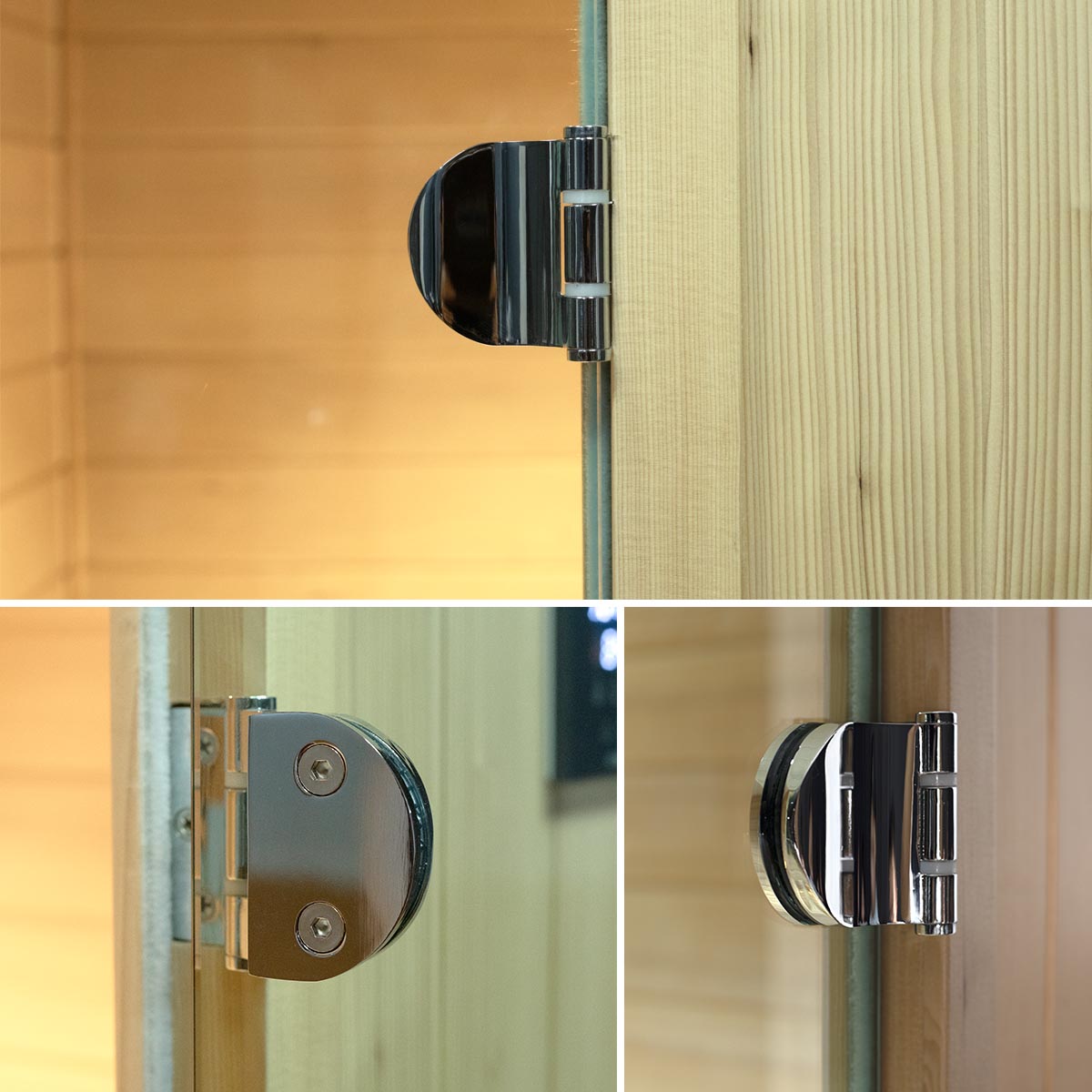 Samsora steam sauna stainless steel glass clamps - premium hardware for secure sauna door installation